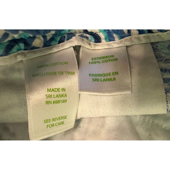 Lilly Pulitzer Addie Shorts Blue Swirl Print Cotton Casual‎ Everyday Size 00 - Picture 8 of 8